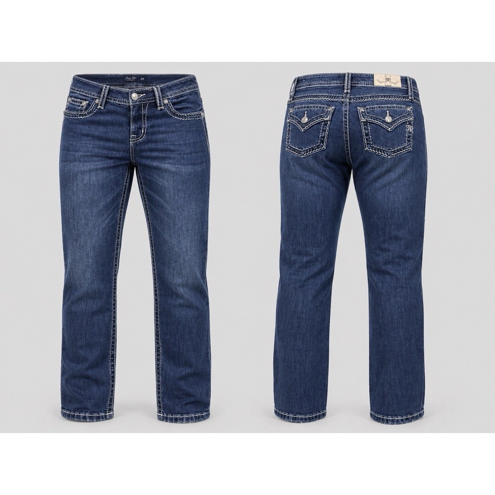 Miss Me Women's  29 Jeans Blue Medium Wash Slim Fit Embellished MID RISE SKINNY